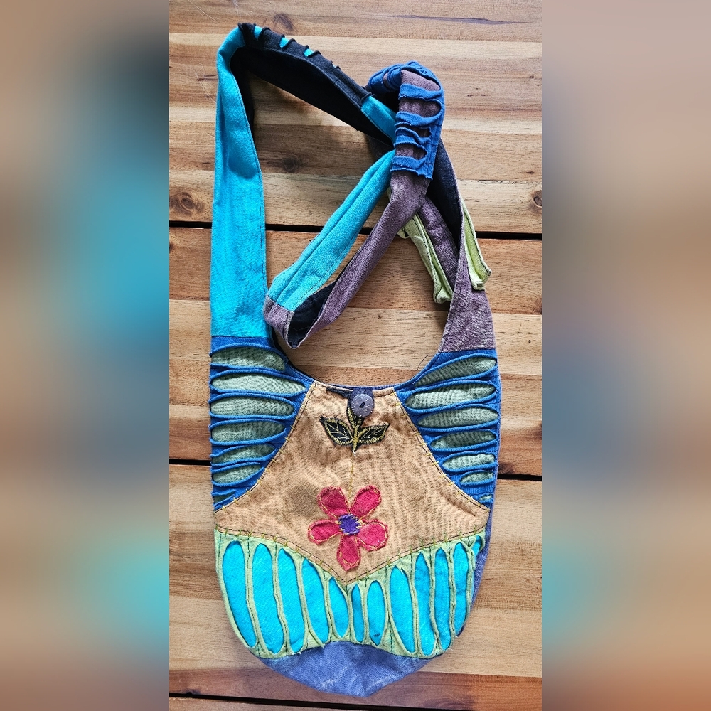 India Boutique Bohemian Crossbody Bag | Made in Nepal - Picture 15 of 16